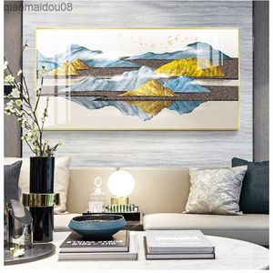 Estilo chinês espetacular paisagem montanha moderna fotos decorativas pinturas de arte de parede para varanda sala de estar decoração de escritório l230704