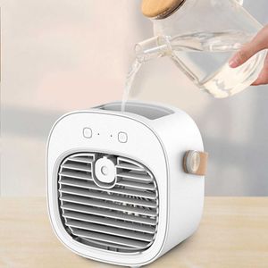 Ventilatori elettrici Ventilatore spray elettrico raffreddato ad acqua da tavolo portatile Mini dispositivo di raffreddamento dell'aria da tavolo ricaricabile USB Ventilatori per condizionatori d'aria da campeggio all'aperto