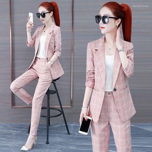 Women's Two Piece Pants Trouser Suit Top And Outfit Blazer Set For Women Cotton Womens 2 Pant Sets Pink Classy Promotion Xxl Clothing D