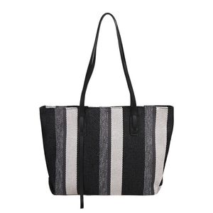 Borsa HBP Borsa di tela per pendolarismo da donna di grande capacità 2023 New Fashion Mesh Borsa a tracolla a righe rosse Borsa a tracolla da lavoro 34 * 29 * 5