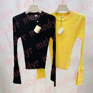 Autumn Winter Tight Knits Women Long Sleeve Knitted Tees Fashion Designer Bottoming Shirt Knitwear