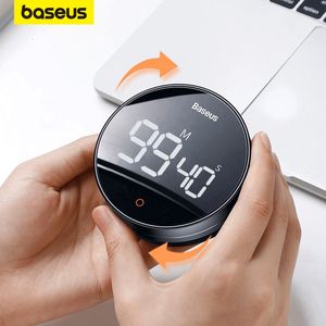 Kitchen Timers Baseus Magnetic Countdown Alarm Clock Kitchen Timer Manual Digital Timer Stand Desk Clock Cooking Timer Shower Study Stopwatch 230711