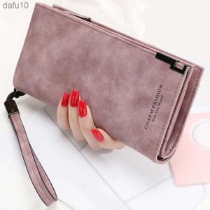 2022 Hot Sale Women Long Wallets Fashion Frosted Large Capacity Ladies Mobile Phone Bag Multi-function Wallet Coin Purse L230704