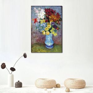 Fiori in un vaso blu Vincent Van Gogh dipinto a mano riproduzione ad olio paesaggio tela arte di alta qualità