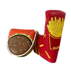 Other Golf Products Golf Putter Cover Magnetic Closure Hamburg French Fries Pattern PU Leather Durable Golf Club Cover Blade Putter Cover Protector 230712