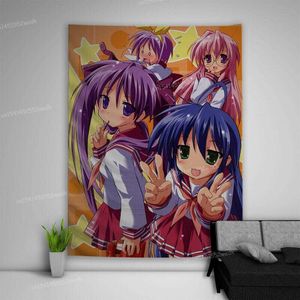 Cameses Lucky Star Goblen Duvar Asma Anime Arka Plan Bezi Dekoratif Hapentalar Oda için Ev Dekoru