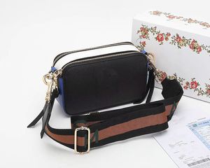 Borsa per fotocamera istantanea di moda Borsa firmata Borsa a tracolla Ladie Borsa da donna multicolore Doppia cerniera superiore Divisorio interno Borsa con tracolla regolabile rimovibile nera QQ