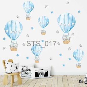 Other Decorative Stickers Children's Room Wall Stickers Elephant Sleeping on Hot Air Balloon Wall Decals Baby Boy Room Decor Bedroom Stickers Wallpaper x0712