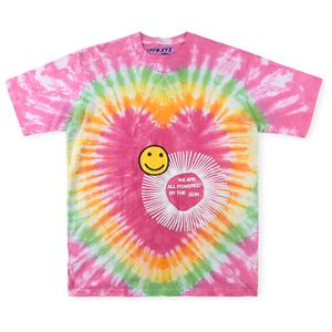 T-shirts Tie Dye Tees Manga Curta T-shirts Puff Print T-shirts Tops Algodão Superior Tee Casual Outono Novo