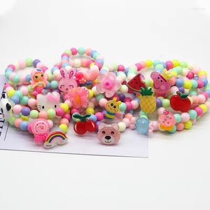 Strand Baby Cute Cartoon Pinkycolor Beading Children Bracelets Mermaid Cake Colour Small Bracelet Holiday Birthday Gift Wholesale