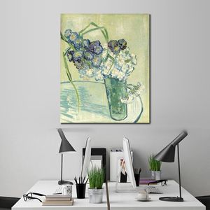 Leinwandkunstwerk Natur Morte Vase Avec Oeillets Vincent Van Gogh Gemälde Handgefertigte impressionistische Landschaftskunst für das Esszimmer