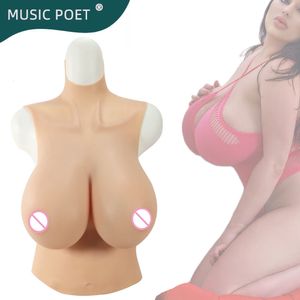 Breast Form MUSIC POET Realistic Silicone Breast Forms Crossdressing No Oil Huge Fake Boobs for Crossdressers Drag Queen Shemale 230711