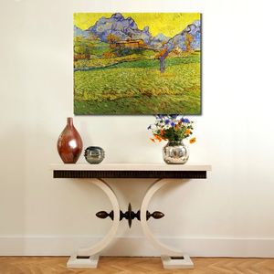 Fine Art Canvas Painting Un prato in montagna 1889 Handcrafted Vincent Van Gogh Riproduzione opera d'arte Home Decor