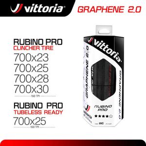 Neumáticos de bicicleta Vittoria RUBINO PRO Road Tire 70025/28 Graphene 2.0 Tubeless/Clincher Folding Tires 150TPI For 700X28C Road Bicycle Competition HKD230712