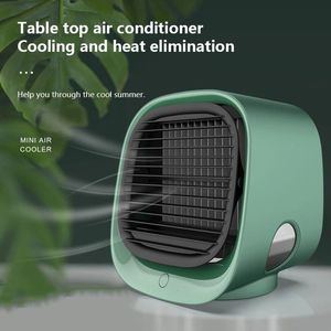 Air Conditioners Homepage Mini Portable Air Conditioner 3-color Light Adjustment Humidifier Purifier USB Humidifier Cooler with Water Tank 230711