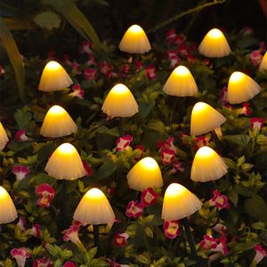 Dekoracje ogrodowe LED Solar String Light 7M 50LEDs Dekoracja Grzyb Światła Lampa dekoracyjna Patio Decor Outdoor Fairy 230711