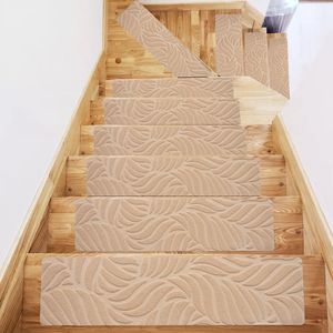 Carpet Self Adhesive Stair Tread Mats AntiSkid Step Rugs Safety Solid Color Mute Floor Indoor Warm Pad 76x20CM for Home 230711