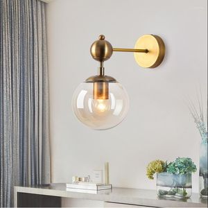 Vägglampa Vintage Creative Glas Sovrum Sängdekoration E27 Sconce Lights Applikation Murale Armatur Moderne