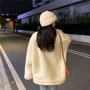 Suits Spring and Autumn Thin Loose Lamb Wool Sweatershirt Oversized Women Korean Teddy Fleece Female Jackets Fashion Causal Coats