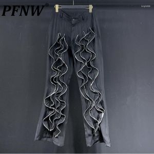 Pantaloni da uomo PFNW Summer Multi Zippers Twisted Deformed Plare Fashion Drape Niche Design Motorcycle Personality Pants 12Z1431