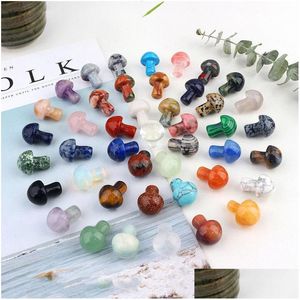 Stone Reiki Healing Chakra Natural 2Cm Mushroom Ornaments Quartz Mineral Crystal Tumbled Gemstone Hand Piece Home Decoration Jewelry Dhga3