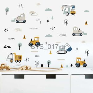 Altri adesivi decorativi Cartoon Cute Urban build Car Acquerello Nursery Stickers Stickers murali rimovibili Stampa artistica Kids Boys Room Interior Home Decor x0712