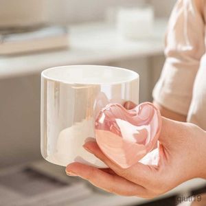 Tassen Niedliche Keramiktasse Kaffeetasse Wassertasse Dreidimensionaler herzförmiger Griff Teetasse Nachmittagstee Kaffeetasse Tassen Rosa Teetasse R230712