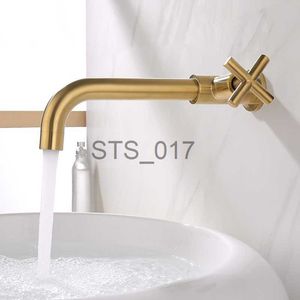 Kitchen Faucets Matt Black Brass Faucet Wall Mount Pool Tap Washbasin Taps Garden Bathroom Sink Faucets Single Cold Water Mixer Brushed Gold Tap x0712