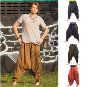 Herrenhosen Männer Hiphop Haremshosen Crotch Baggy Joggers Plus Size Boho Gypsy Aladdin Sommer Bohemian Nepal Wide Leg Pants Kausalhosen J230712