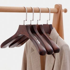 Hangers Racks Cloth hangers for luxury antique coat suit sweater jacket storage closet custom wide shoulder wooden hangers for clothes 230711