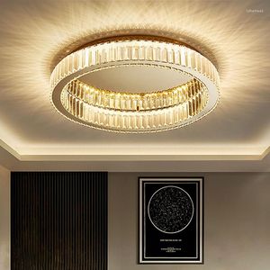 Plafoniere Sala da pranzo moderna Camera da letto Soggiorno Lussuosa lampada di cristallo Interni Decorazione domestica Lampade a led lucide ad anello