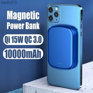 10000mAh15W Macsafe Powerbank Magnetische Wireless Power Bank QC 3,0 Für iPhone 13 12 Pro Max Schnelle Ladegerät Tragbare batterie L230712