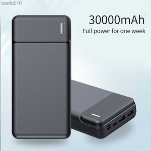 30000mAh Power Bank Dubbel USB För iPhone Samsung Mobil Extern Batteri Telefonladdare PowerBank Typ C Belysning Telefonladdare L230712