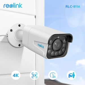 IP Cameras Reolink Smart 4K 8MP PoE Security Camera 5X Zoom 2 Way Audio Cam Human Car Detection Spotlight Surveillance RLC 811A 230712