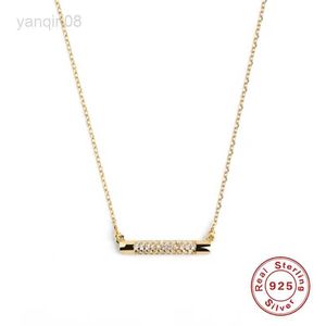 Kolye Kolyeleri Otantik 925 STRING Gümüş Kolye Bling Zirkon Basit Hat Kolye Kolyesi Kadınlar için Yakalar Mujer Kore Düğün Jewerly HKD230712