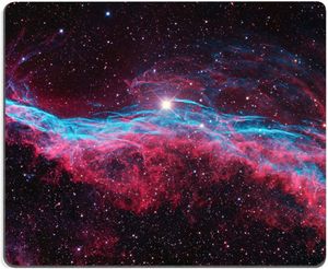 Galaxy Glitter Nebula Mauspad, Blau, Rot, Weltraum-Mauspad, wasserfest, rutschfeste Gummiunterseite, Mauspads für Computer, Büro, Laptop