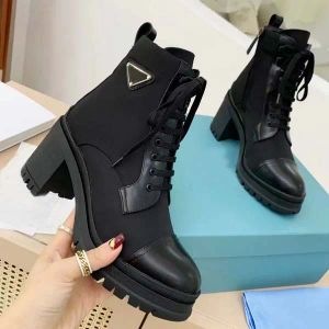 Женщины роскошные средние каблуки Martin Boots Winter Lothing Bottom Desert Boot настоящий кожаный сплайсинг водонепроницаемый холст. Размер 35-41