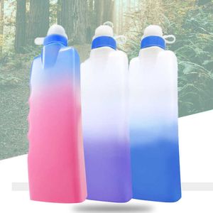 water bottle 330ml Sport Bottle Push-Pull Spout Arc Leak-Proof Waist Bag Cup Gym Fitness Cycling Water Kettle Gradient Color
