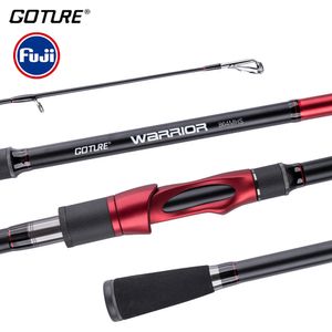 Canne da pesca per barche Goture Warrior II Fuji Guide Ring Canna da pesca 2.1m 2.4m 2.59m 2.7m Bait Rod M MH ML Action 2430T Carbon Rotary Casting Rod 230711