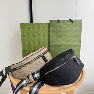 Bolsa de cintura masculina Bolsa de lona de qualidade Bolsa de cintura com bordado de grife Bolsa de cinto de couro genuíno Bolsa de cintura com estampa de holofotes Bolsa tiracolo