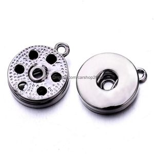 Metal Metal 18mm Zencefil Snap Düğme Temel Kolye DIY Snaps Düğmeleri Kolye Kolye Mücevher Mücevher Accessorie Bırakma Teslimat Bulguları Dhizm