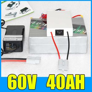 60V 40AH Lithium Battery Pack 67.2V 2000W Elcykel Scooter solenergi Batteri Gratis BMS Laddare Frakt