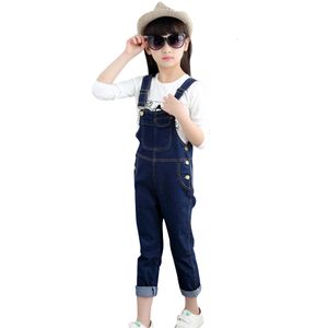 Monos de mezclilla para niñas, ropa de Otoño Invierno para niños, pantalones con tirantes informales para niños, mono sólido, pantalones vaqueros para adolescentes 230711