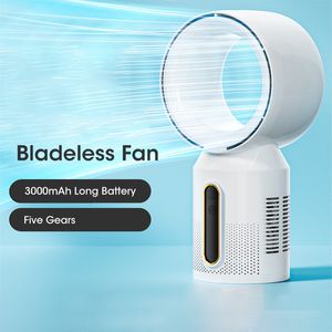 Other Home Garden 3000mAh Bladeless Tower Fan 5 Speed Desk Floor Standing Fan Table Fans USB Rechargeable For Baby Mute Fan Cooler Air Conditioner 230711