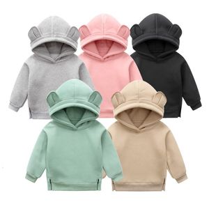 Tröjor Sweatshirts Orangemom Baby Pojkar Flickor Kläder Vinter Vår Söt koreanska barn Luvtröja Tjock fleece Sweatshirt Barnkläder 230711