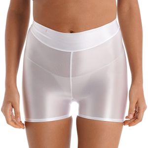 Yoga kläder kvinnor glansiga simning shorts tätt slät elastiska korta leggings baddräkt sport gym fitness yoga dans surfing party badkläder 230712