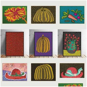 Картины yayoi kusama purple pumpkin canvas Картина абстрактные плакаты и принты стены художественные картинки для гостиной Cuadros Home Dec Dhgmd