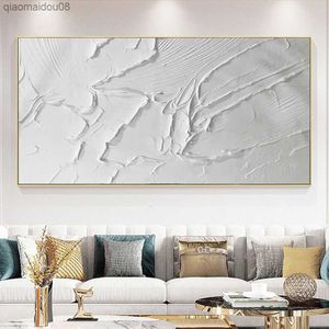 Modern Abstract Textured Acrylic Canvas Wall Art 3D White Thick Oil Wall Painting Hand-Painted Artwork Home Decoration Paintings L230704