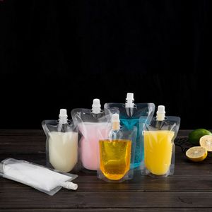 Paketleme torbaları 100ml 200ml 250ml 300ml 380ml 500ml Boş Standup Plastik İçecek Çantası Çanta Çantası İçecek Sıvı Suyu Sütü Toptan