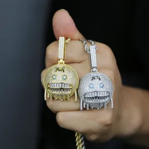 Ny modedesign is leende ansikte Halsband Hög kvalitet kvinnor dam Iced Out Zirconia hip hop Modegåva Smycken